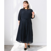 26年夏新作【大きいサイズ】プリーツワンピース