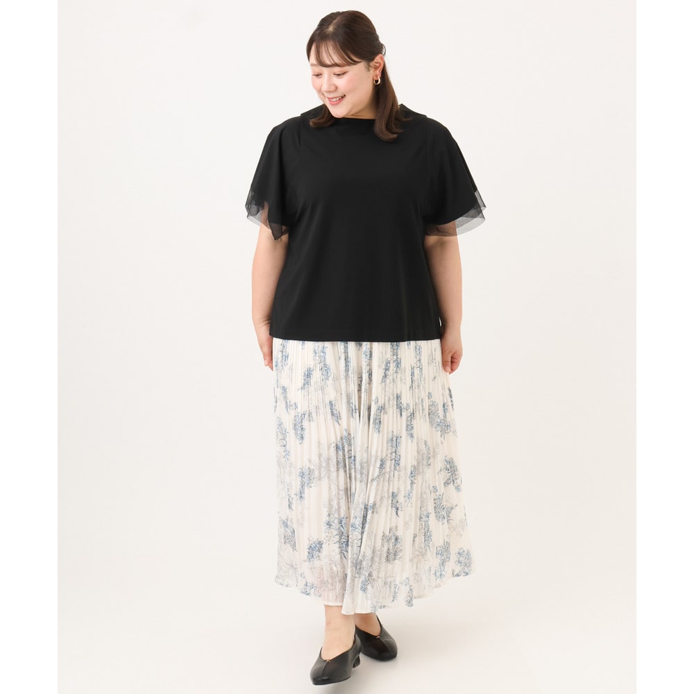26年夏新作【大きいサイズ/a.v.v×eur3/洗える】フラワープリントランダムプリーツスカート21