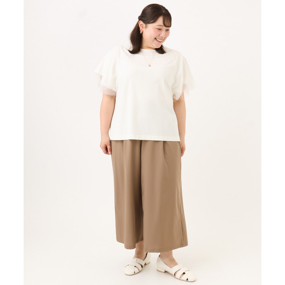 26年夏新作【大きいサイズ/a.v.v×eur3】シアー切替フレアスリーブトップス18