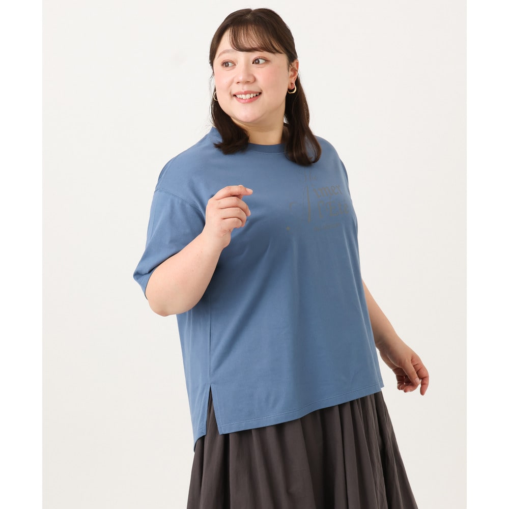 26年夏新作【大きいサイズ/UVカット/接触冷感】ドロップショルダーロゴTシャツ1