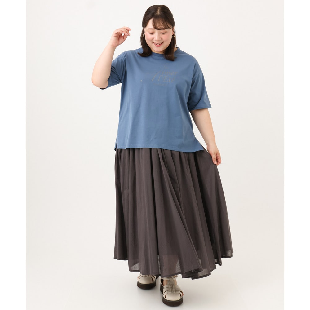 26年夏新作【大きいサイズ/UVカット/接触冷感】ドロップショルダーロゴTシャツ10