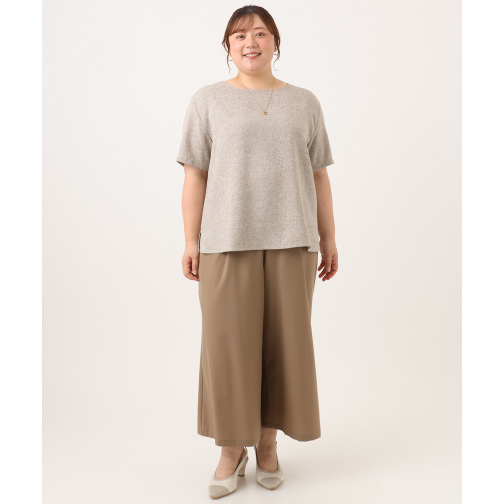26年夏新作【大きいサイズ】麻調ツイードトップス4