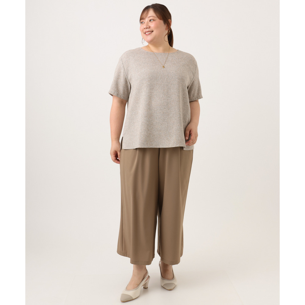26年夏新作【大きいサイズ】麻調ツイードトップス5