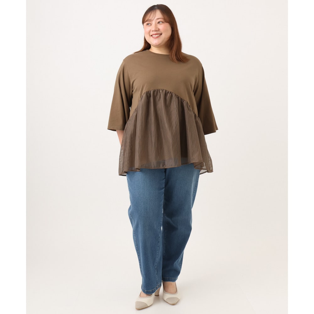 26年夏新作【大きいサイズ/LAVEANGE×eur3】チュール切り替えジャージートップス9
