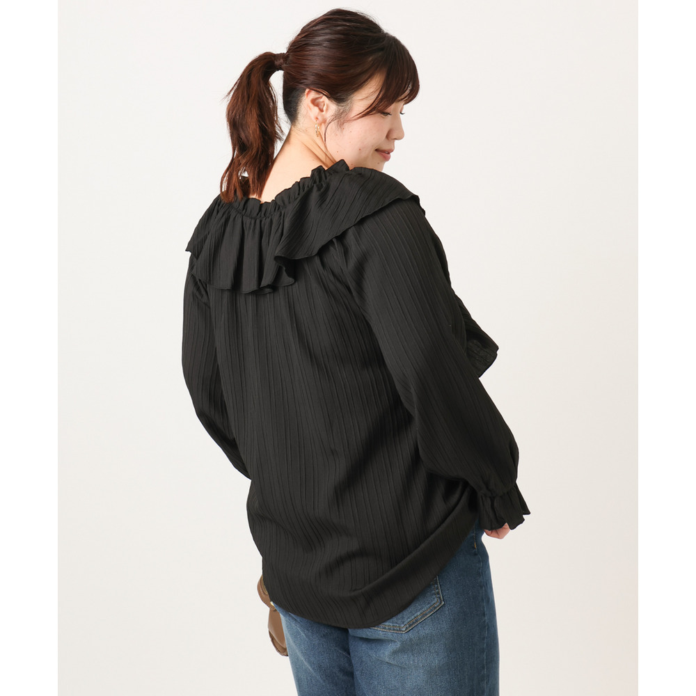 26年冬新作【大きいサイズ】2WAYフリルギャザーブラウス16