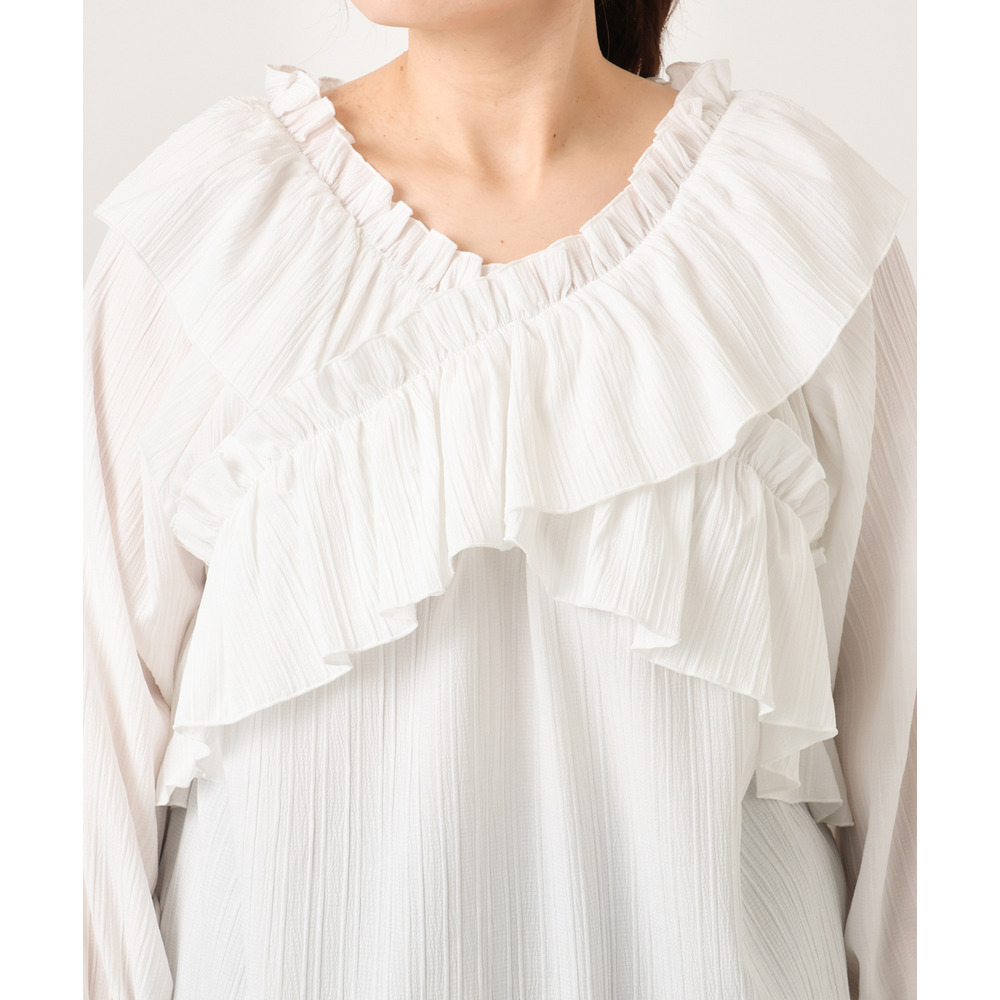 26年冬新作【大きいサイズ】2WAYフリルギャザーブラウス6