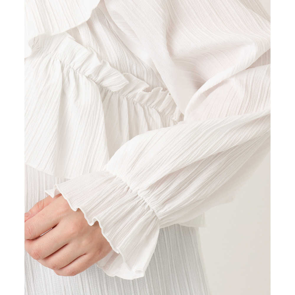 26年冬新作【大きいサイズ】2WAYフリルギャザーブラウス7