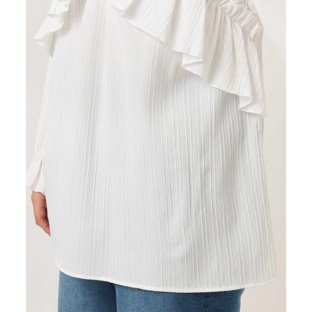 26年冬新作【大きいサイズ】2WAYフリルギャザーブラウス8