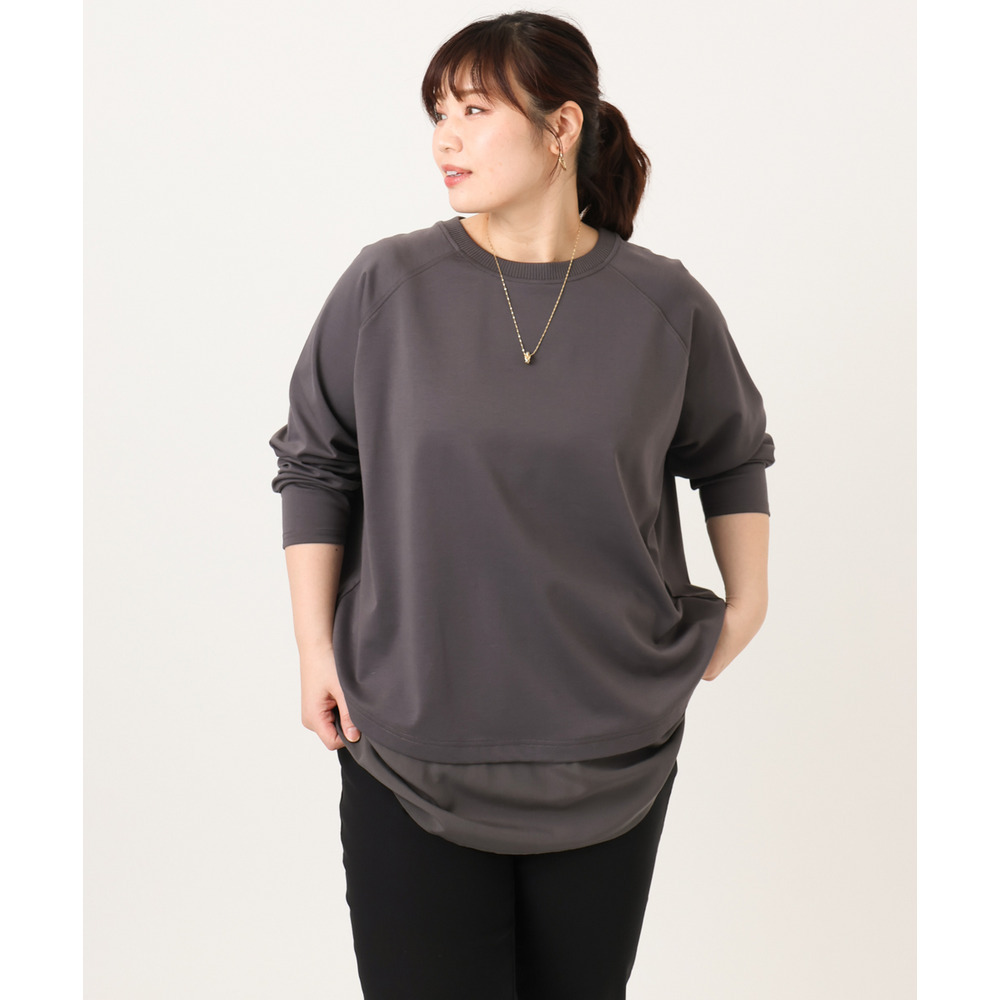 26年冬新作【大きいサイズ】ドッキングプルオーバー1