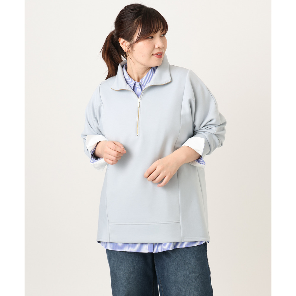 26年冬新作【大きいサイズ】ハーフジップダンボールプルオーバー1