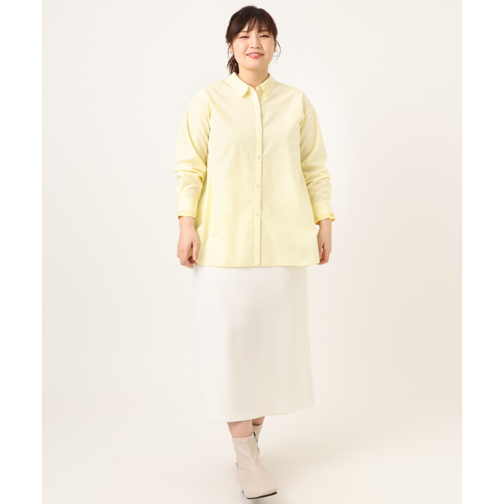 26年春新作【大きいサイズ】レイヤード風ドロップショルダーシャツ4