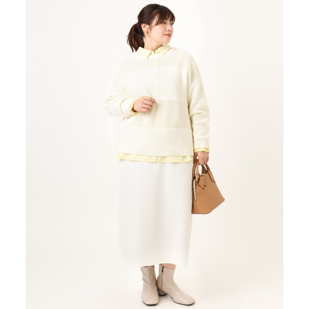 26年春新作【大きいサイズ】レイヤード風ドロップショルダーシャツ8