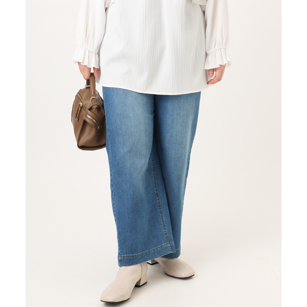 26年春新作【大きいサイズ】ワイドストレートデニム1