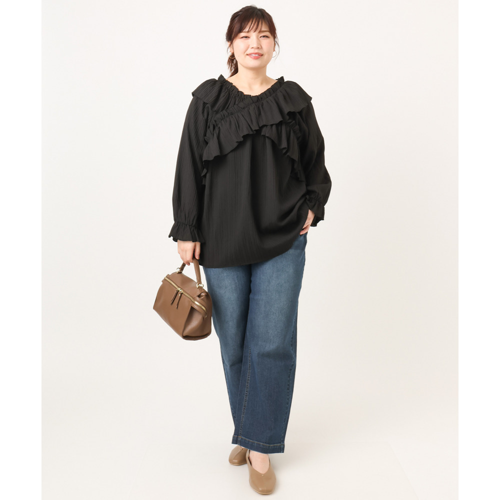 26年春新作【大きいサイズ】ワイドストレートデニム19