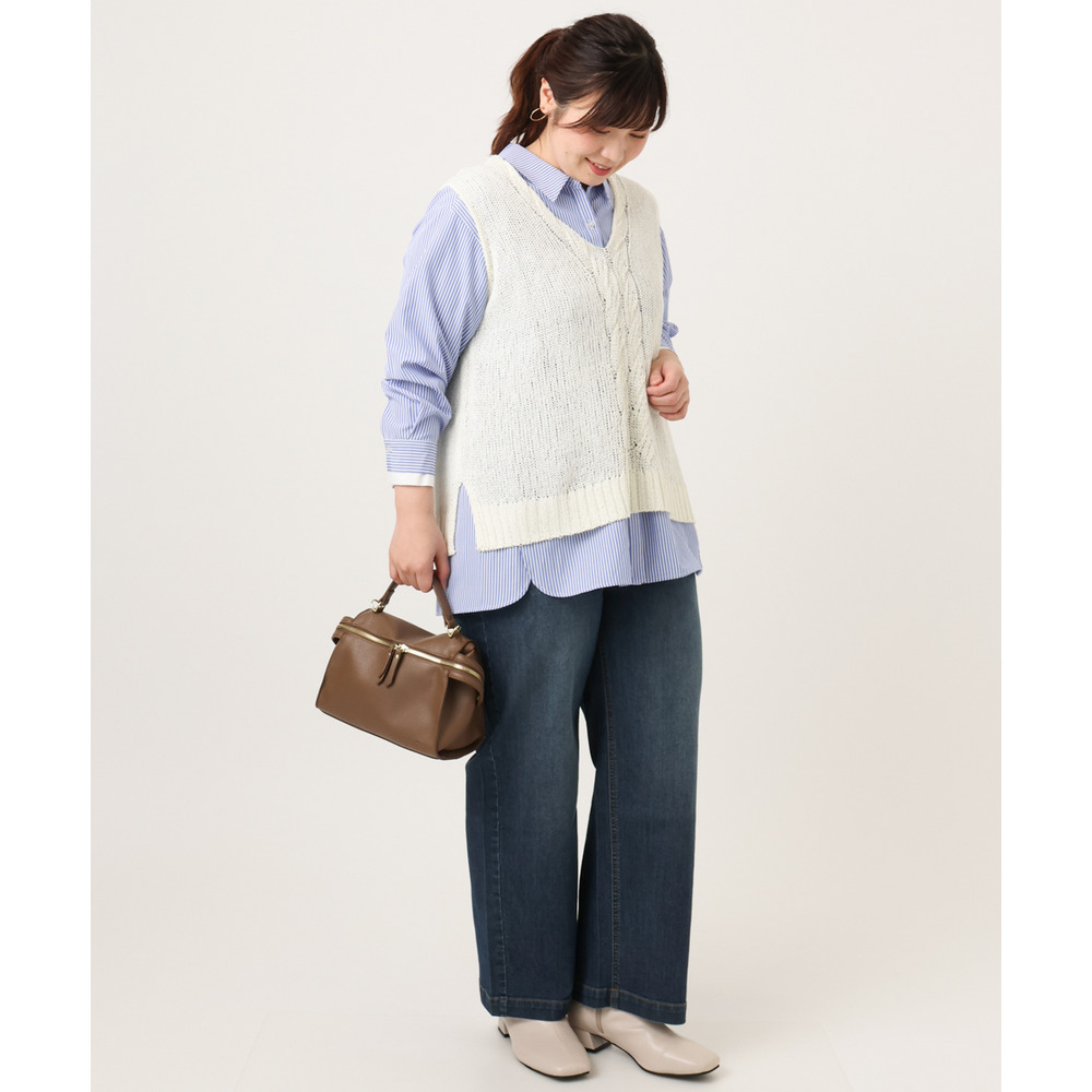 26年春新作【大きいサイズ】ワイドストレートデニム24