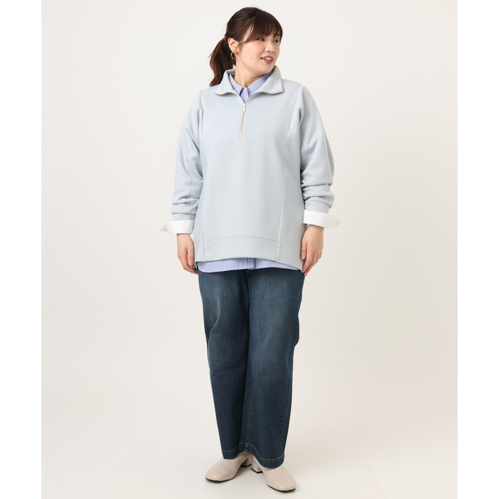 26年春新作【大きいサイズ】ワイドストレートデニム26