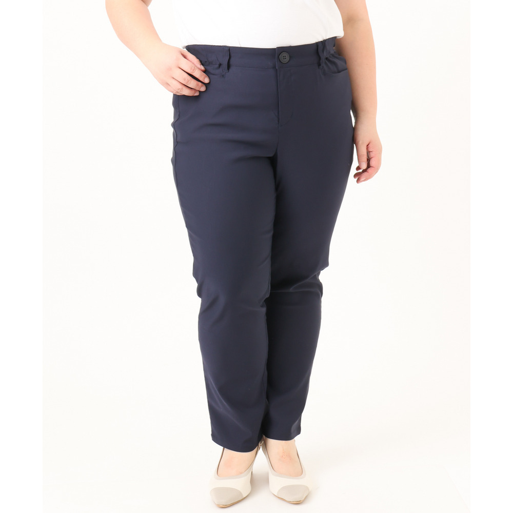 26年春新作【大きいサイズ】さらさらストレッチストレートパンツ12