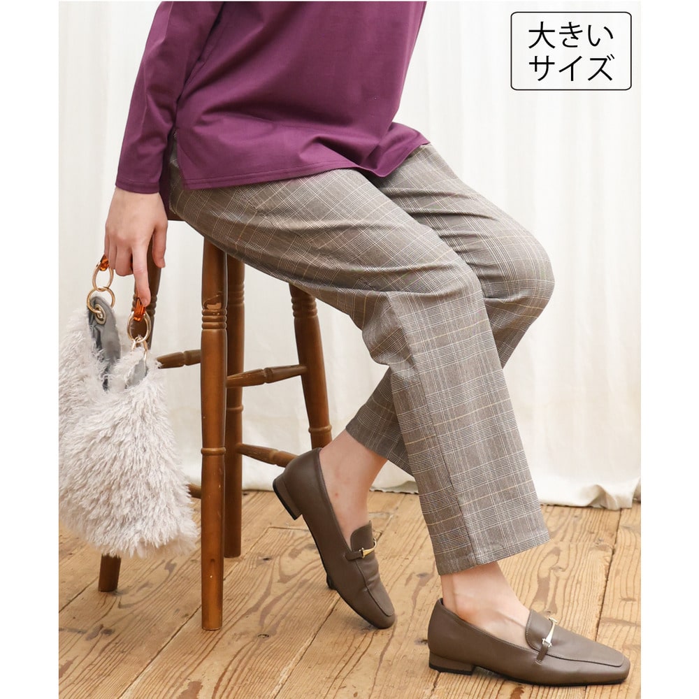 26年秋新作【大きいサイズ】さらさらストレッチストレートパンツ