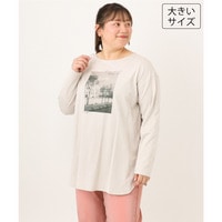 26年秋新作【大きいサイズ】プリント長袖Tシャツ