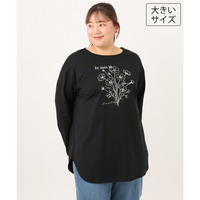 26年秋新作【大きいサイズ】プリント長袖Tシャツ