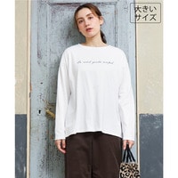 26年秋新作【大きいサイズ】コットンロゴ長袖Tシャツ