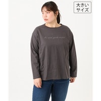 26年秋新作【大きいサイズ】コットンロゴ長袖Tシャツ