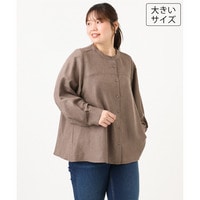 26年秋新作【大きいサイズ】コーデュロイフレアシルエットブラウス