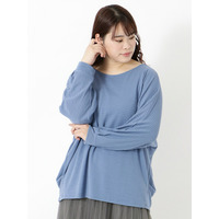 【L-4L】【大きいサイズ】ボーダードルマンカットソー