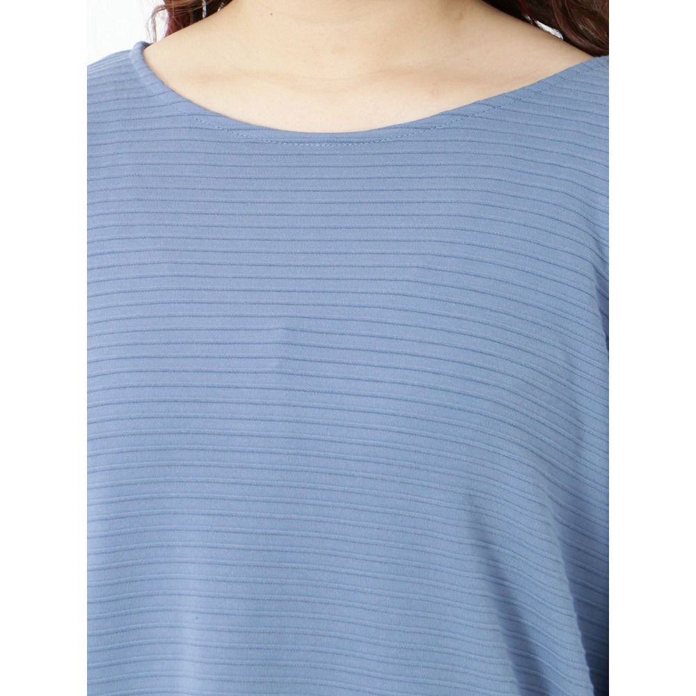 【L-4L】【大きいサイズ】ボーダードルマンカットソー4