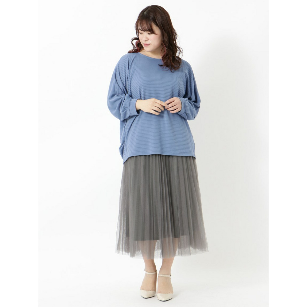 【L-4L】【大きいサイズ】ボーダードルマンカットソー9