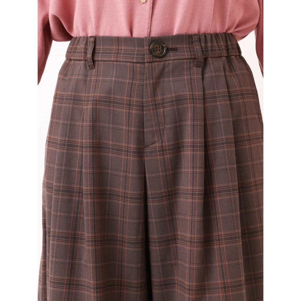 【大きいサイズ/洗える】チェック柄キュロットパンツ10