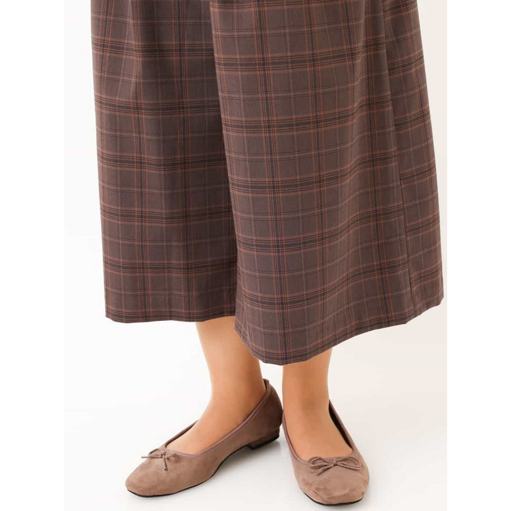 【大きいサイズ/洗える】チェック柄キュロットパンツ12