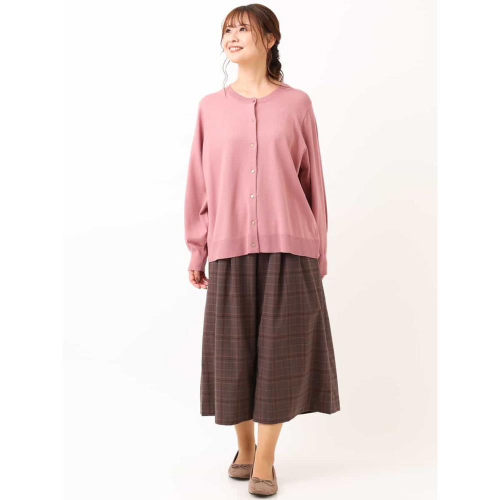 【大きいサイズ/洗える】チェック柄キュロットパンツ15