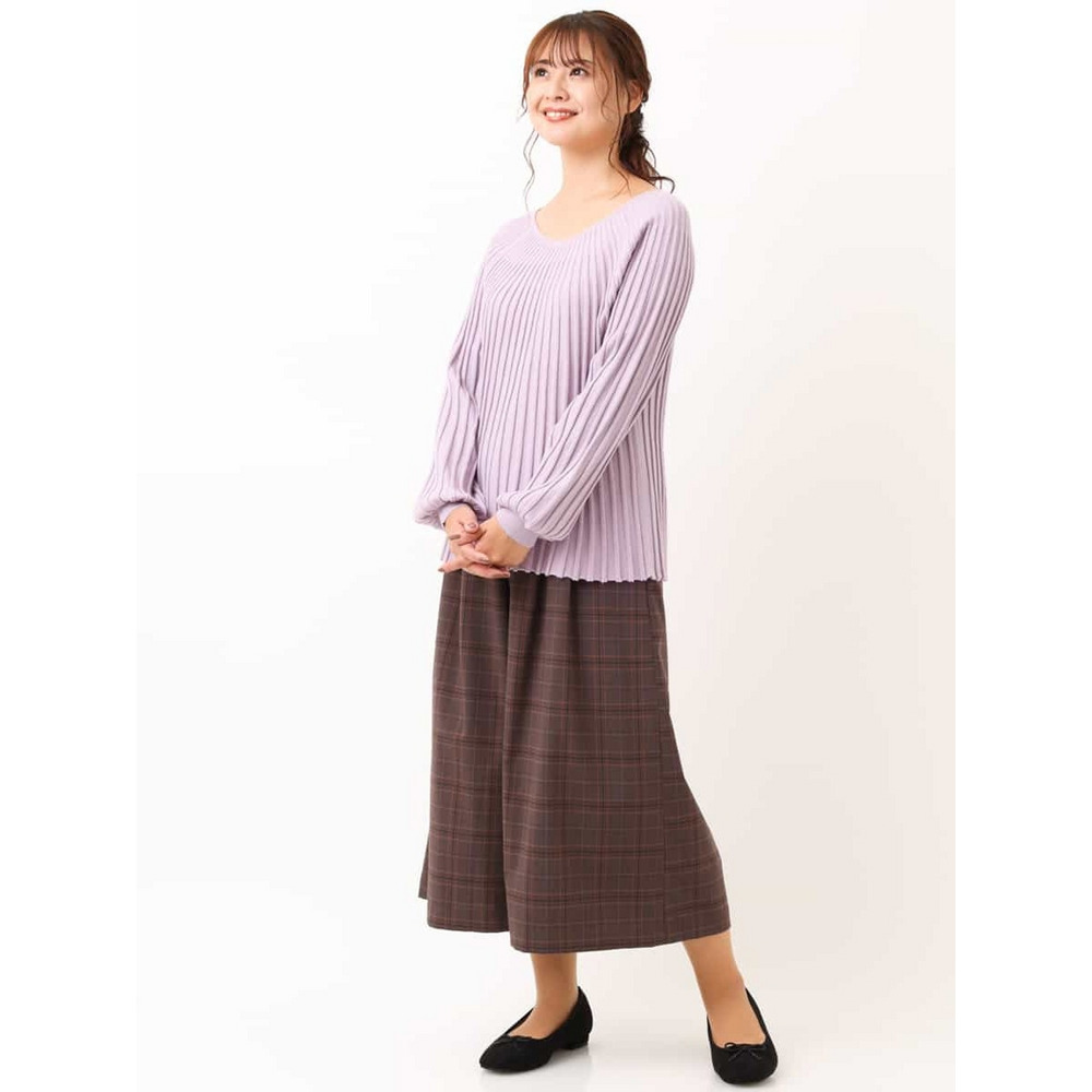 【大きいサイズ/洗える】チェック柄キュロットパンツ17