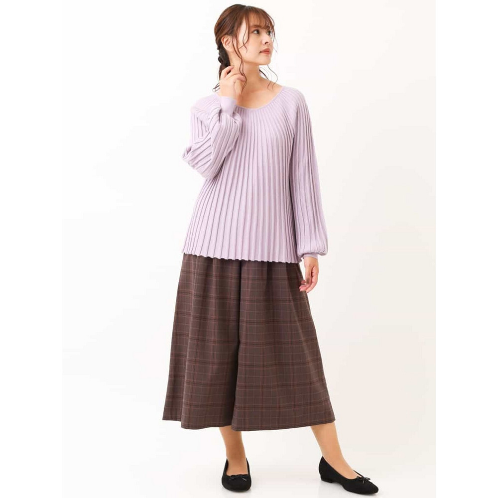 【大きいサイズ/洗える】チェック柄キュロットパンツ18