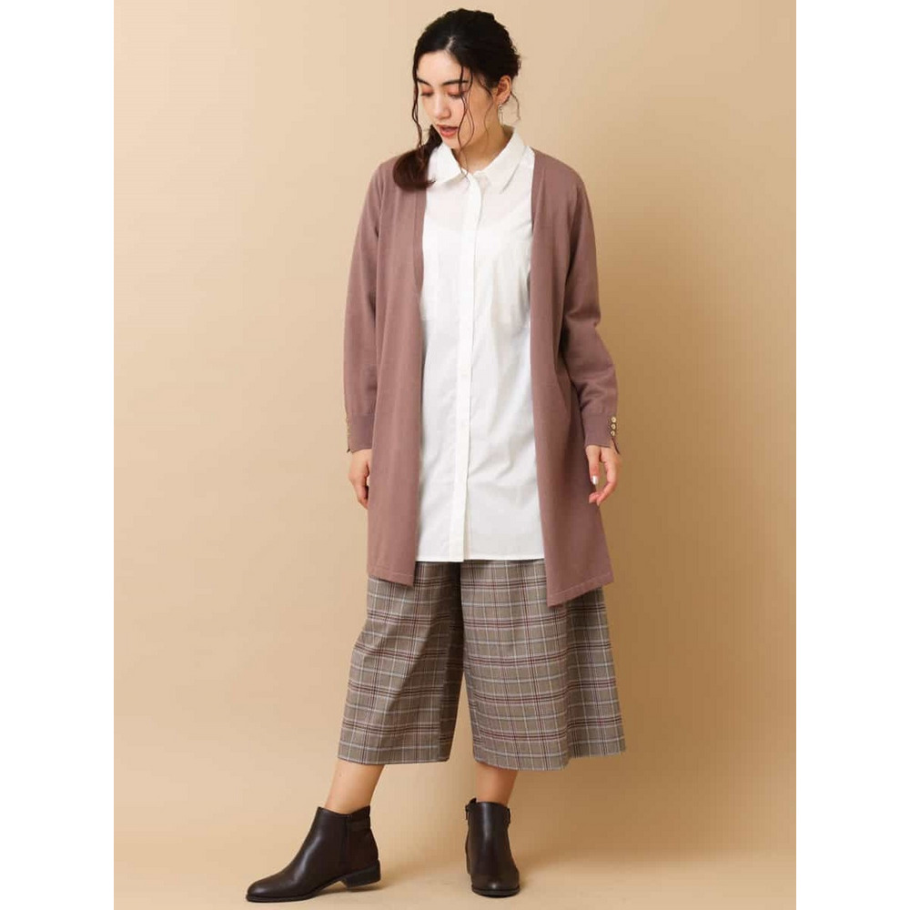 【大きいサイズ/洗える】チェック柄キュロットパンツ23