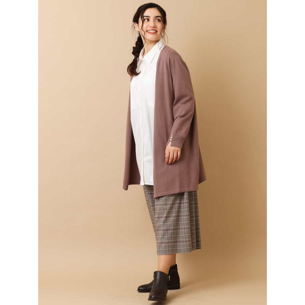 【大きいサイズ/洗える】チェック柄キュロットパンツ24