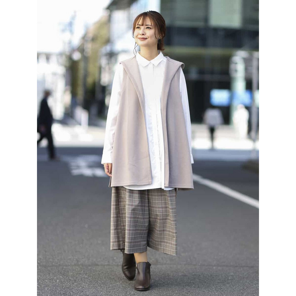 【大きいサイズ/洗える】チェック柄キュロットパンツ27