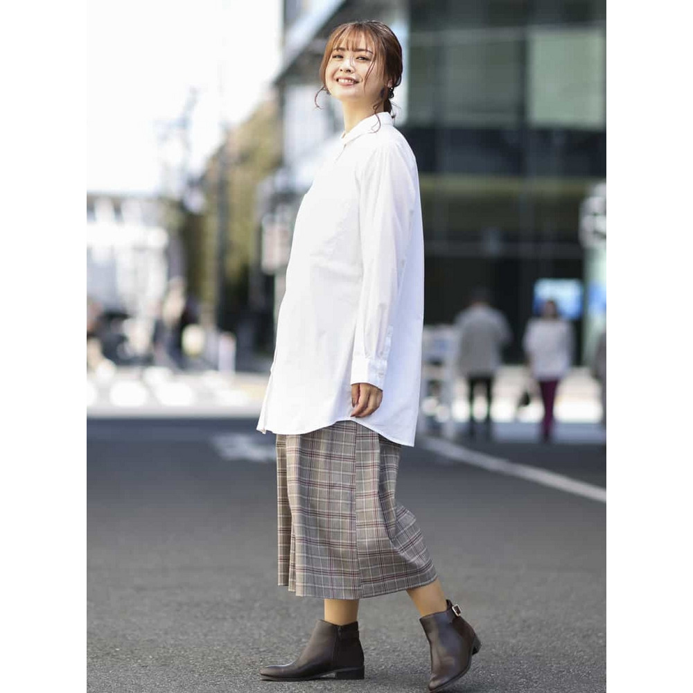 【大きいサイズ/洗える】チェック柄キュロットパンツ29