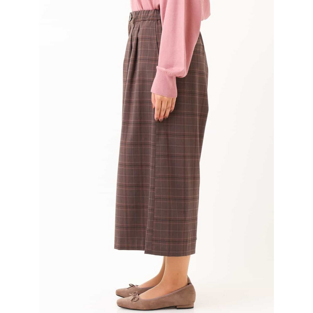 【大きいサイズ/洗える】チェック柄キュロットパンツ7