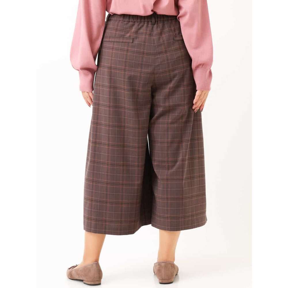 【大きいサイズ/洗える】チェック柄キュロットパンツ8