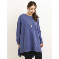 【大きいサイズ/洗える】サイドロングスリットケープニット