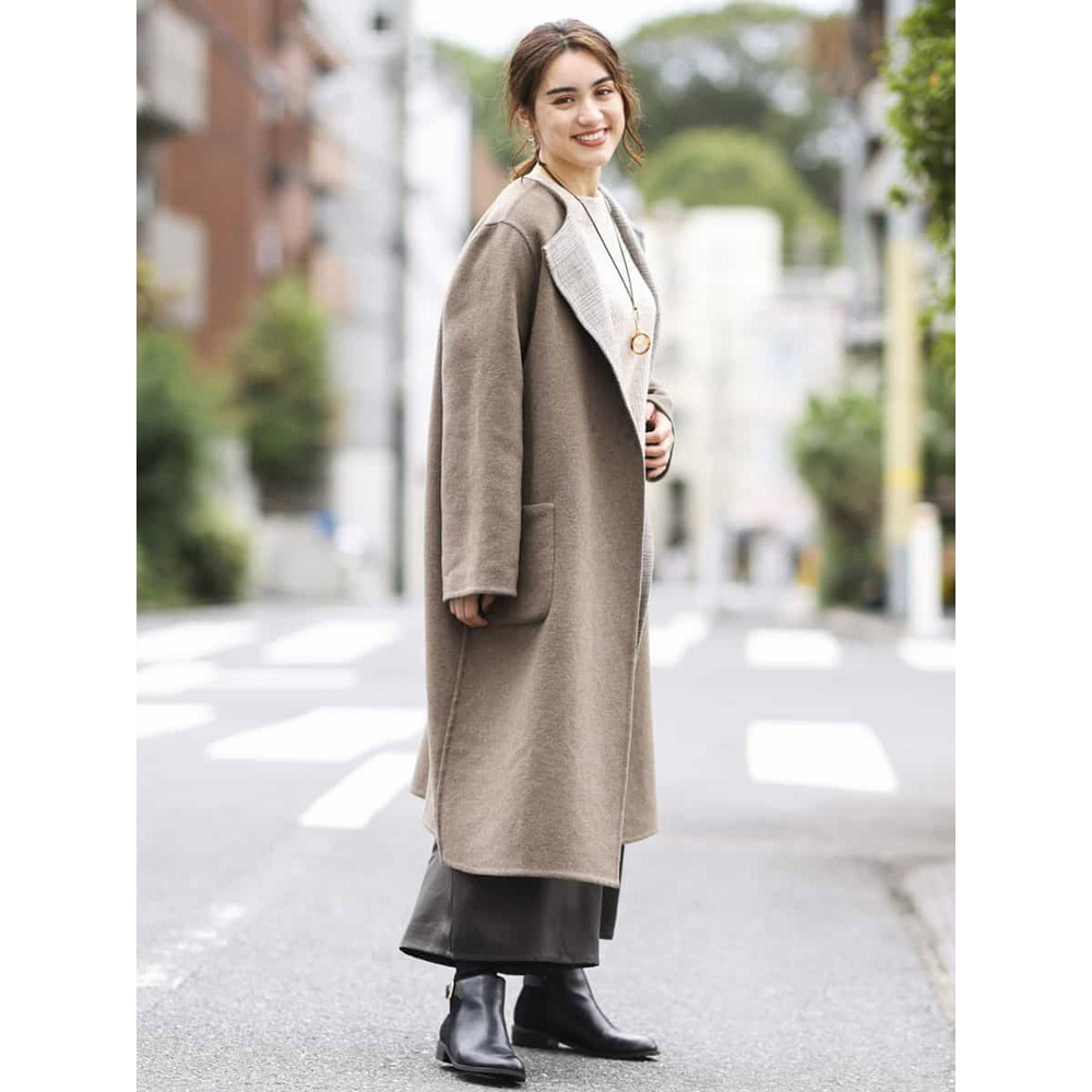 大きいサイズ】リバーシブルロングコート OLULJ-04239｜【アリノマ