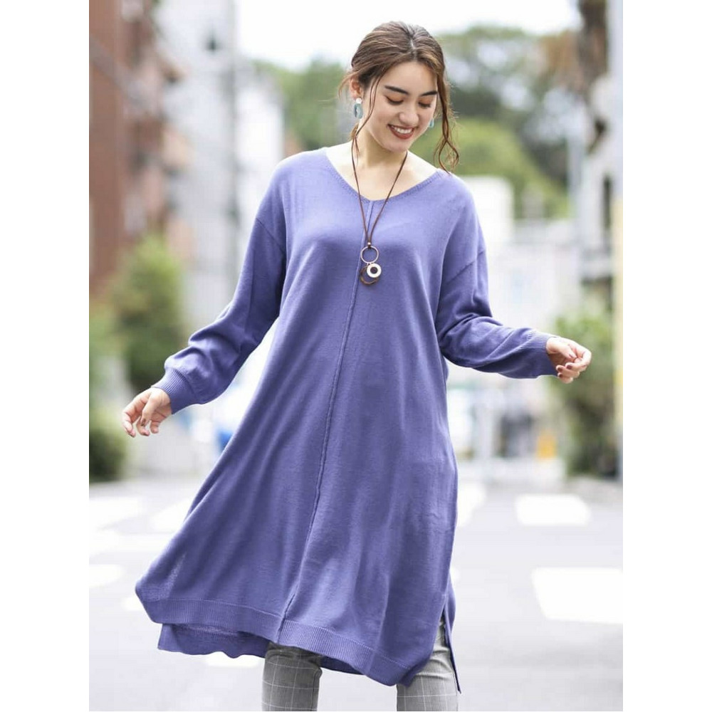 ロングチュニック かぐれ｜ガーゼロングチュニック ブラック 長袖