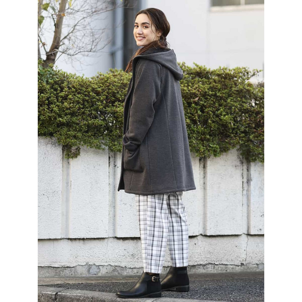 【大きいサイズ/洗える】チェック柄ワイドパンツ4