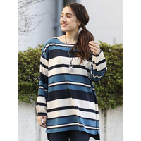 【大きいサイズ】ランダムボーダーイレヘムチュニック