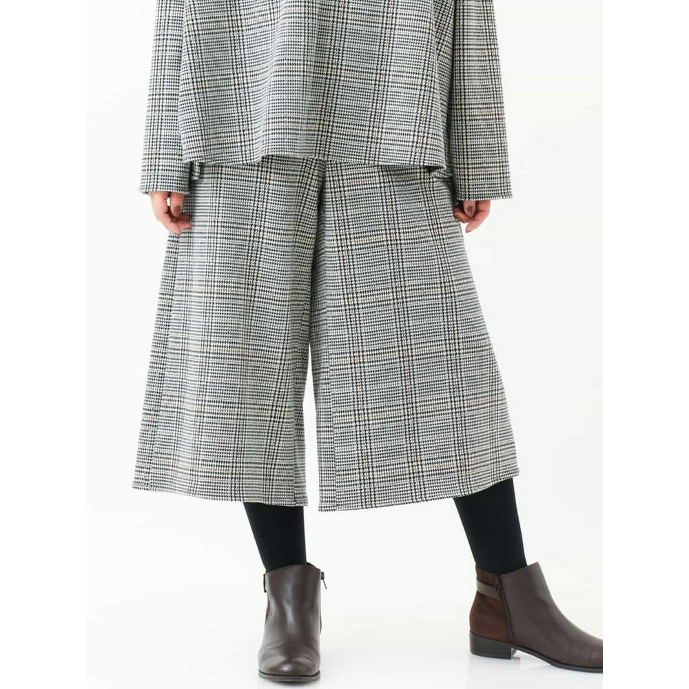 【a.v.v×eur3】【大きいサイズ/セットアップ】グレンチェックキュロットパンツ11