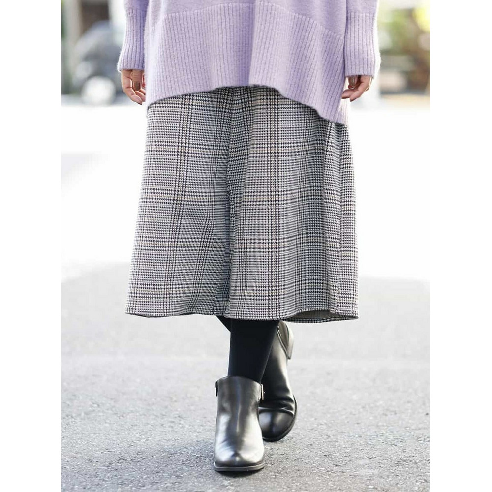 【a.v.v×eur3】【大きいサイズ/セットアップ】グレンチェックキュロットパンツ2