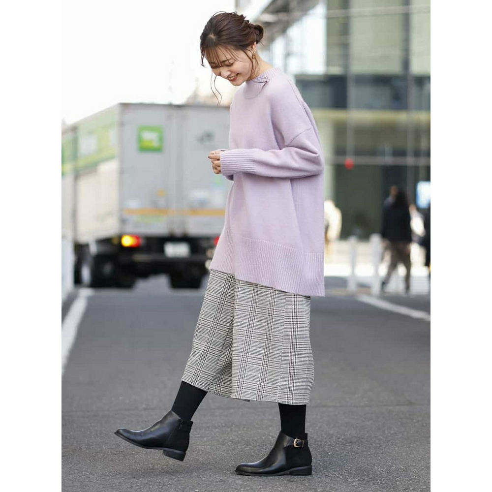 【a.v.v×eur3】【大きいサイズ/セットアップ】グレンチェックキュロットパンツ8