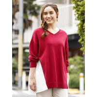 【WEB先行販売】【大きいサイズ】レイヤード風チュニックニット